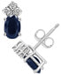 ფოტო #2 პროდუქტის Sapphire (1-1/5 ct. t.w.) & Diamond (1/8 ct. t.w.) Crown Stud Earrings in 14k White Gold (Also in Emerald & Ruby)