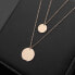 Double necklace with circular pendants made of pink gold-plated steel