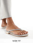 Фото #1 товара Simmi London Wide Fit Havanah embellished flat sandal in silver