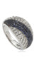 ფოტო #1 პროდუქტის Suzy Levian Sterling Silver Cubic Zirconia Blue & White Pave Crossover Ring