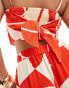 Forever New Petite bandeau scarf top co-ord in red and white print