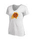 ფოტო #3 პროდუქტის Women's White Phoenix Suns Primary Logo Team V-Neck T-shirt