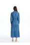 Фото #4 товара LCW Modest Gömlek Yaka Düz Uzun Kollu Kadın Jean Elbise