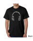Фото #1 товара Mens Word Art T-Shirt - Headphones - Music in Different Languages