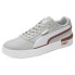 Фото #2 товара Puma Clasico Varsity Patch Lace Up Mens Grey, Red Sneakers Casual Shoes 388425-