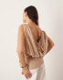 Фото #3 товара ASOS EDITION drape structure off shoulder corset top in stone stripe print