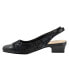 Фото #4 товара Trotters Dea T7001-061 Womens Black Narrow Leather Slingback Heels Shoes 6.5