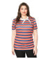 ფოტო #1 პროდუქტის Plus Size Short Sleeve Tie Neck Sweetie Knit Top