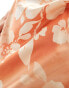 Vero Moda satin square neck slip midaxi dress in orange ombre floral Оранжевый, S - EU 36 - фото #3