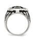 Stainless Steel Antiqued Textured Black IP-plated Cross Ring
