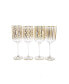 Set of 4 Mix and Match Design Water Glasses with 24K Gold Design