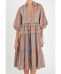 Фото #1 товара Women's Striped Collared Midi Dress