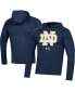 Фото #1 товара Men's Navy Notre Dame Fighting Irish School Logo Raglan Long Sleeve Hoodie Performance T-shirt