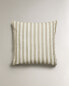 Striped cotton linen pillowcase