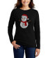 ფოტო #1 პროდუქტის Women's Christmas Snowman Word Art Long Sleeve T-shirt