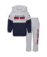 ფოტო #1 პროდუქტის Infant Boys and Girls Navy, Heather Gray Boston Red Sox Playmaker Pullover Hoodie and Pants Set