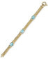 ფოტო #1 პროდუქტის Swiss Blue Topaz Weave Link Bracelet (10-1/2 ct. t.w.) in 14k Gold-Plated Sterling Silver