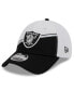 Фото #4 товара Men's White, Black Las Vegas Raiders 2023 Sideline 9FORTY Adjustable Hat