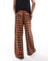 Фото #2 товара COLLUSION Unisex check wide leg trousers in orange