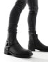 Фото #1 товара Pull&Bear boot with buckle detail in black