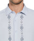 Men's Textured L-Shaped Medallion-Print Button-Down Shirt