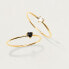 Minimalist gold-plated ring with Black Heart Gold AN01-224