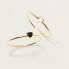 Фото #3 товара Minimalist gold-plated ring with Black Heart Gold AN01-224