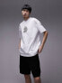 Topman oversized t-shirt with front and back leaf print in white