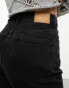 Weekday Rowe extra high waist regular fit straight leg jeans in echo black