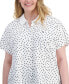 Plus Size Printed Dots Polo Shirt