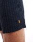 Farah textured seersucker short in navy Синий, 2XL - XXL - фото #3