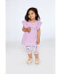 ფოტო #2 პროდუქტის Baby Girl Organic Cotton Long Top And Capri Legging Set Lavender - Infant