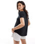 Hollister logo v-neck t-shirt in black