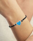 ფოტო #2 პროდუქტის Diamond Accent Enamel Heart Cord Bracelet in Sterling Silver