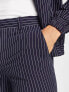 Фото #3 товара ASOS DESIGN smart co-ord slim trousers in navy pinstripe