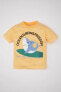 Erkek Bebek Köpek Balığı Baskılı Kısa Kollu Tişört C9363A524SM
