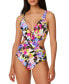 Bar III MULTI Paradise Garden Monokini One-Piece Swimsuit US Large - фото #1