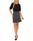 ფოტო #4 პროდუქტის Women's Puff-Sleeve Mixed-Media Tweed Dress