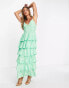 Pretty Lavish tiered cami midaxi dress in green floral