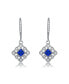 Фото #2 товара Sterling Silver White Gold Plated Radiant and Round Cubic Zirconia Adorn Leverback Earrings