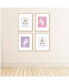 Фото #3 товара Rainbow Unicorn - Unframed Unicorn Linen Paper Wall Art - 4 Ct Artisms 8 x 10 in