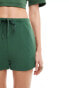 Stradivarius soft touch short co-ord in forest green