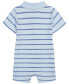 ფოტო #2 პროდუქტის Baby Boys Short Sleeve Knit Polo Striped Romper