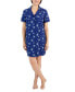 ფოტო #1 პროდუქტის Women's Short-Sleeve Matte Satin Sleepshirt, Created for Macy's