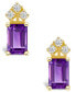 Amethyst (1-1/10 ct. t.w.) and Diamond (1/8 ct. t.w.) Stud Earrings in 14K White Gold or 14K Yellow Gold