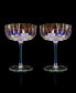Flower Vintage Glass Coupes, Set of 2