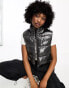 Фото #1 товара Pimkie cropped glossy gilet in black