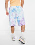 Фото #2 товара COLLUSION oversized shorts with logo print in tie dye co-ord