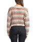 Juniors' Round-Neck Long-Sleeve Open-Knit Sweater