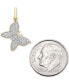 Фото #3 товара Wrapped diamond Butterfly Charm Pendant (1/20 ct. t.w.) in 10k Gold, Created for Macy's
